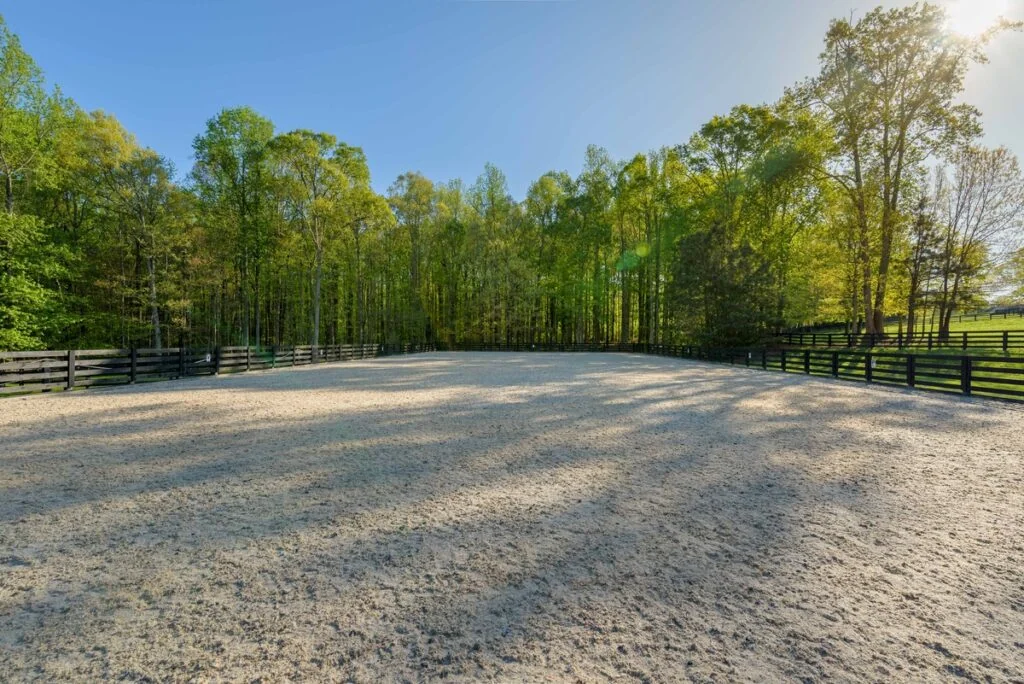 The irrigated riding arena at McBriar Farm